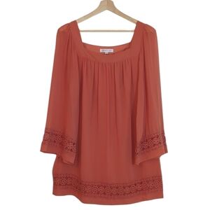 AUSTRALIAN | Forever New | Peachy Orange ¾" Length Sleeve Tent Dress